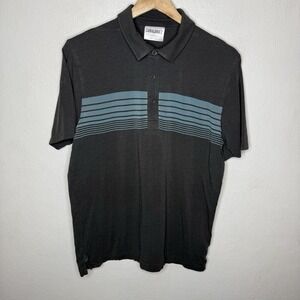 Cariloha Bamboo Bamboo Fit Gray Blue Polo Shirt Organic Cotton Blend Mens Medium